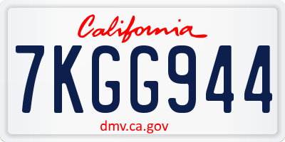 CA license plate 7KGG944