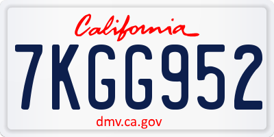 CA license plate 7KGG952