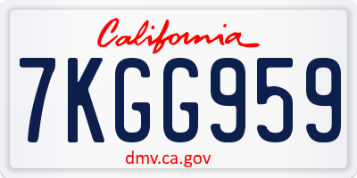 CA license plate 7KGG959
