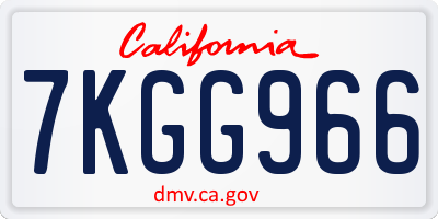 CA license plate 7KGG966