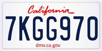 CA license plate 7KGG970