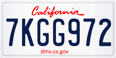 CA license plate 7KGG972