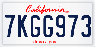 CA license plate 7KGG973