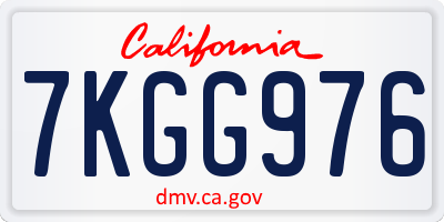 CA license plate 7KGG976