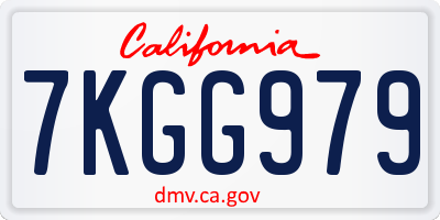 CA license plate 7KGG979