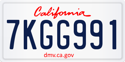 CA license plate 7KGG991