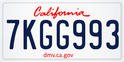 CA license plate 7KGG993