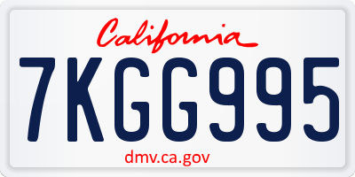 CA license plate 7KGG995