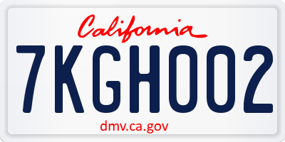 CA license plate 7KGH002