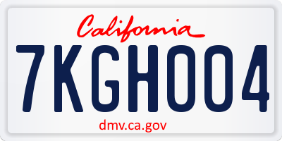 CA license plate 7KGH004