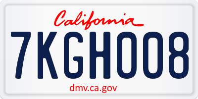 CA license plate 7KGH008