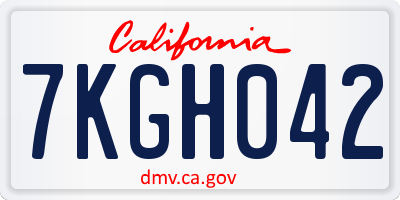 CA license plate 7KGH042