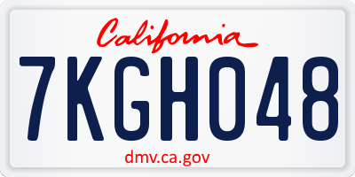 CA license plate 7KGH048