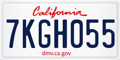 CA license plate 7KGH055