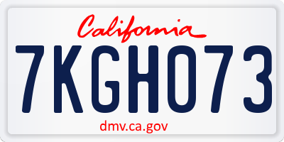 CA license plate 7KGH073