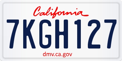 CA license plate 7KGH127