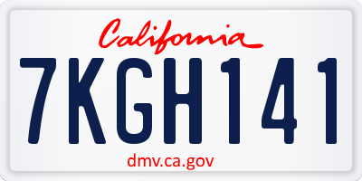 CA license plate 7KGH141