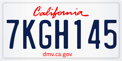 CA license plate 7KGH145