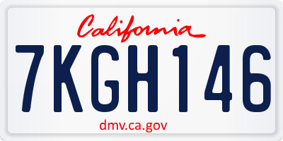 CA license plate 7KGH146