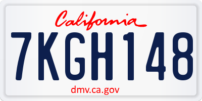 CA license plate 7KGH148