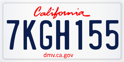 CA license plate 7KGH155