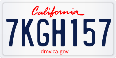 CA license plate 7KGH157