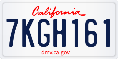 CA license plate 7KGH161
