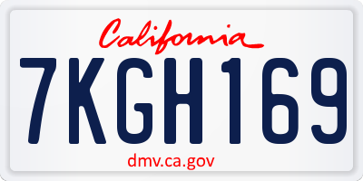 CA license plate 7KGH169