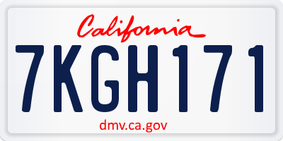 CA license plate 7KGH171