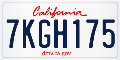 CA license plate 7KGH175