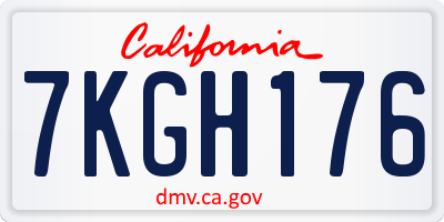 CA license plate 7KGH176
