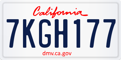 CA license plate 7KGH177