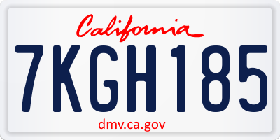 CA license plate 7KGH185