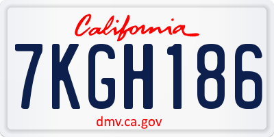 CA license plate 7KGH186