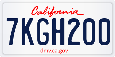 CA license plate 7KGH200