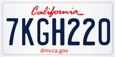 CA license plate 7KGH220