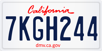CA license plate 7KGH244