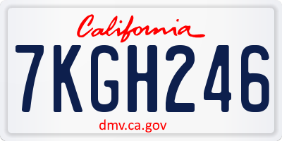 CA license plate 7KGH246