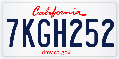 CA license plate 7KGH252