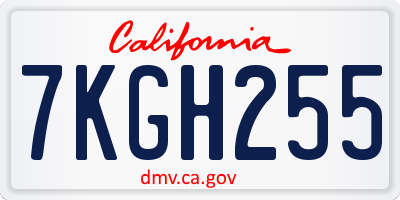 CA license plate 7KGH255