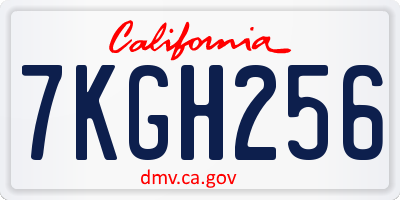 CA license plate 7KGH256