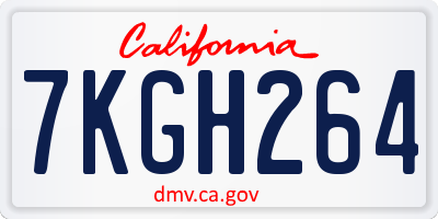 CA license plate 7KGH264