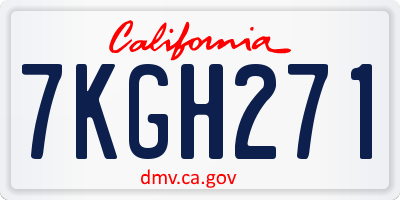 CA license plate 7KGH271