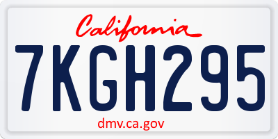 CA license plate 7KGH295