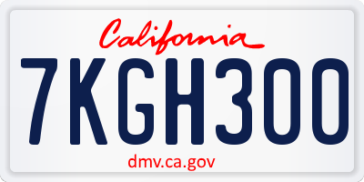 CA license plate 7KGH300