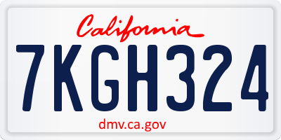 CA license plate 7KGH324
