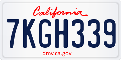 CA license plate 7KGH339