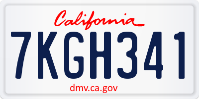 CA license plate 7KGH341