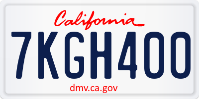 CA license plate 7KGH400