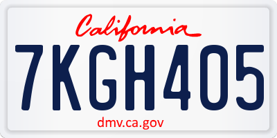 CA license plate 7KGH405